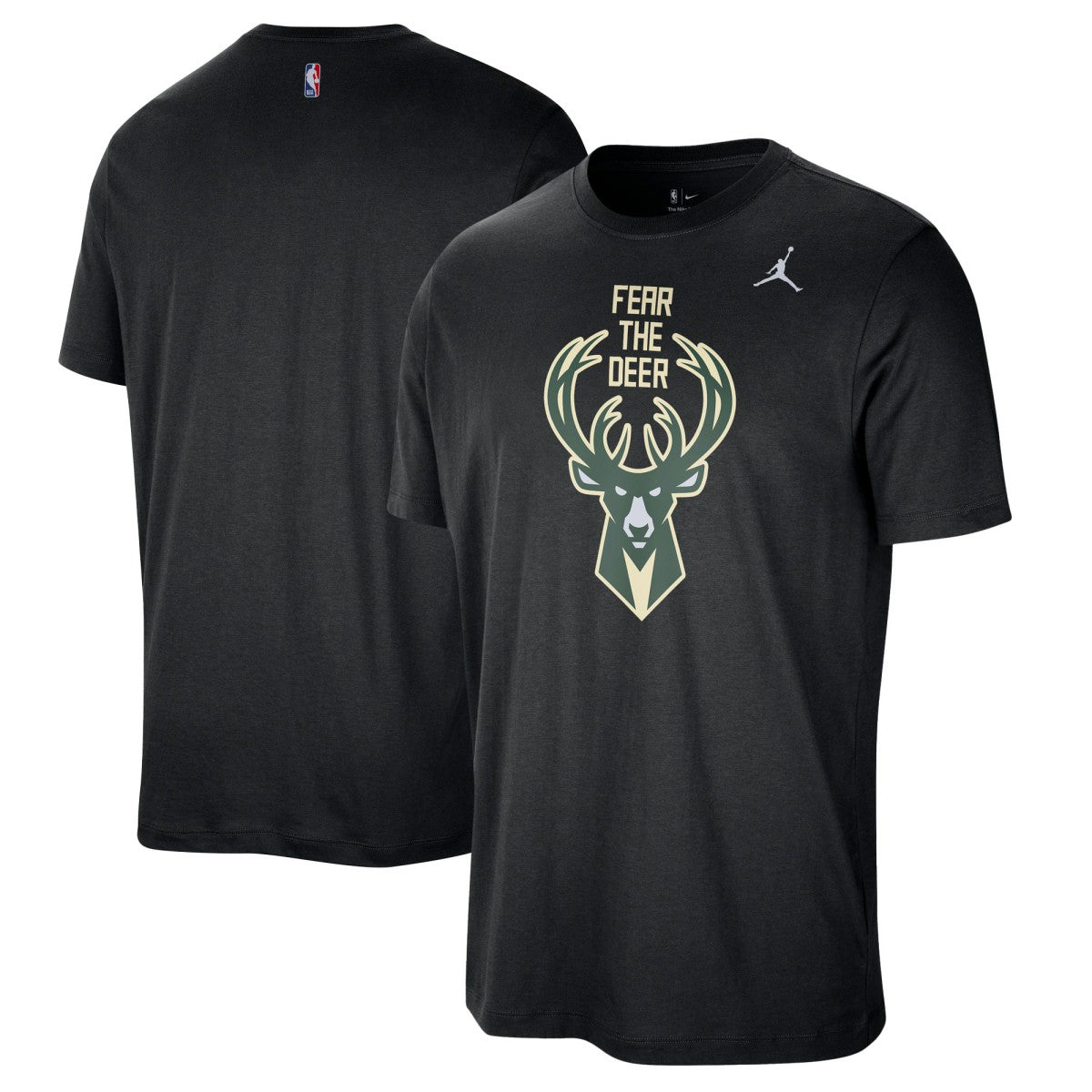 Black Milwaukee Bucks Jordan Brand Statement Edition Essential T-Shirt | NBA