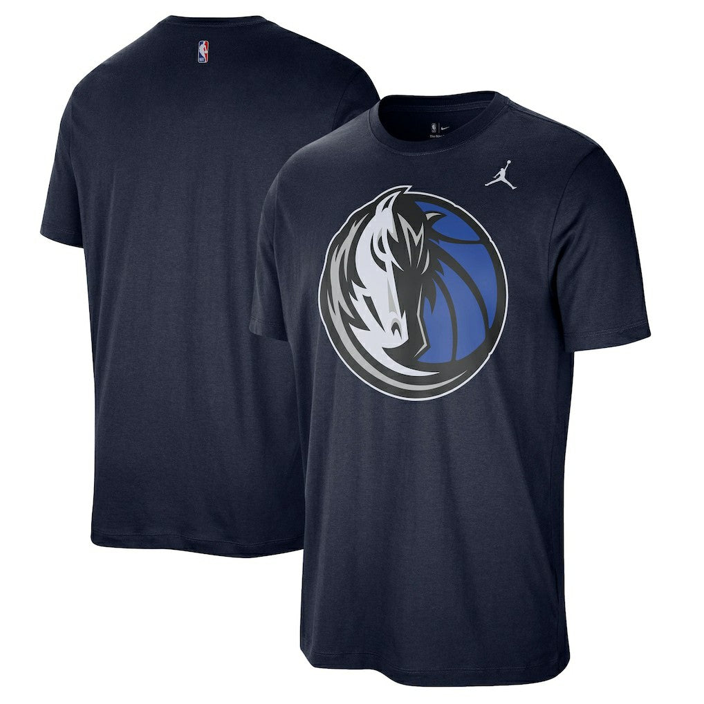 Navy Dallas Mavericks Jordan Brand Statement Edition Essential T-Shirt sale | NBA