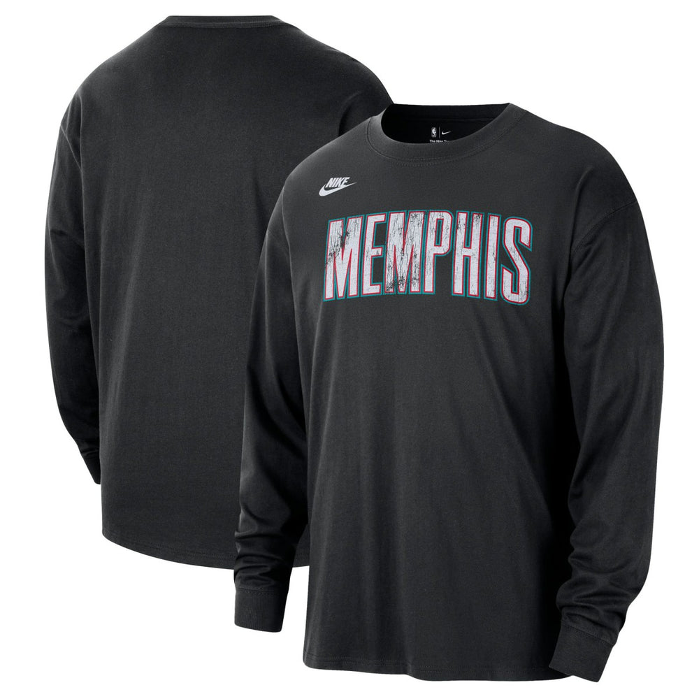 Black Memphis Grizzlies Unisex Classic Edition Hardwood Classics Essential Logo Long Sleeve T-Shirt | NBA