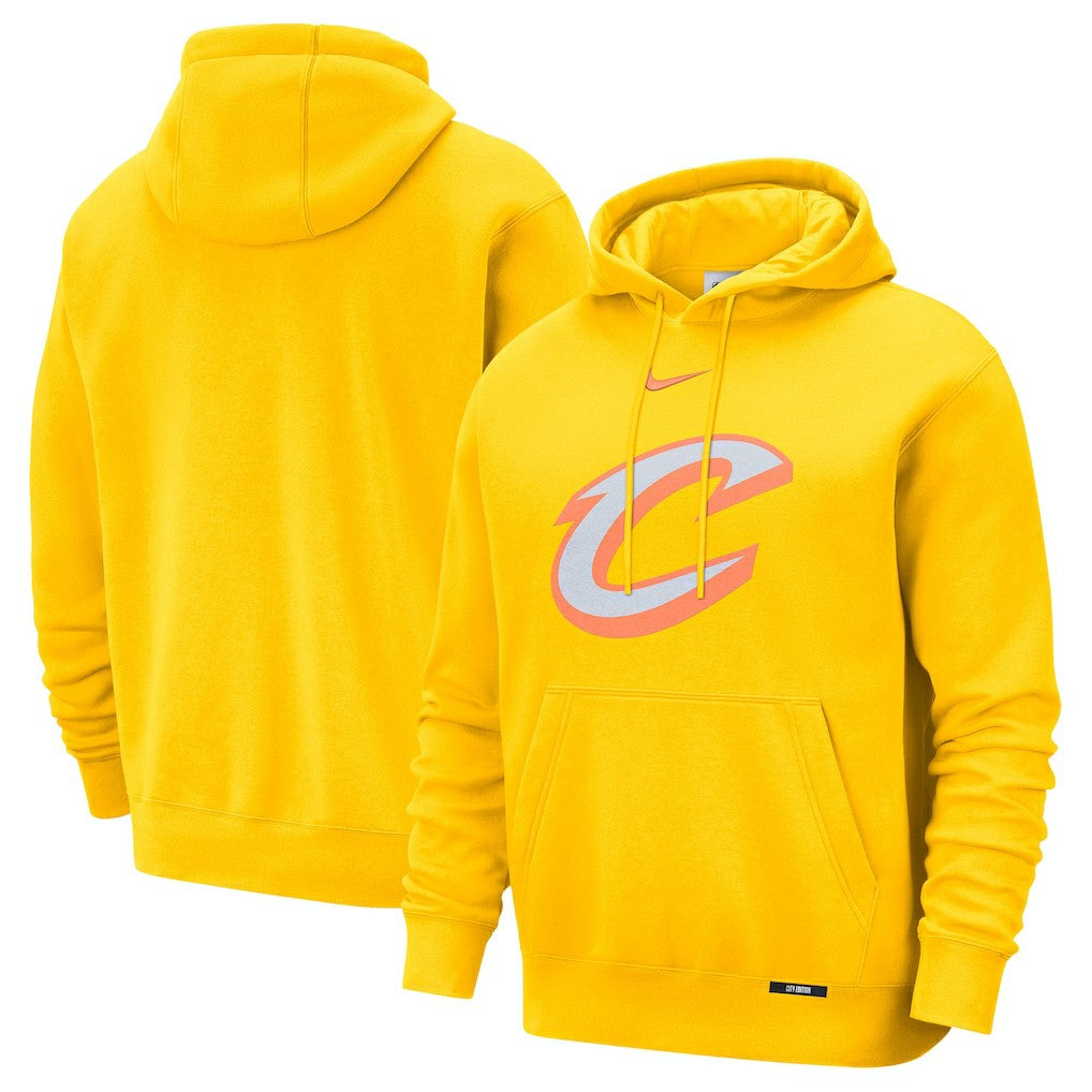 Yellow Cleveland Cavaliers 2025/26 City Edition Essential Logo Remix Hoodie sale | NBA