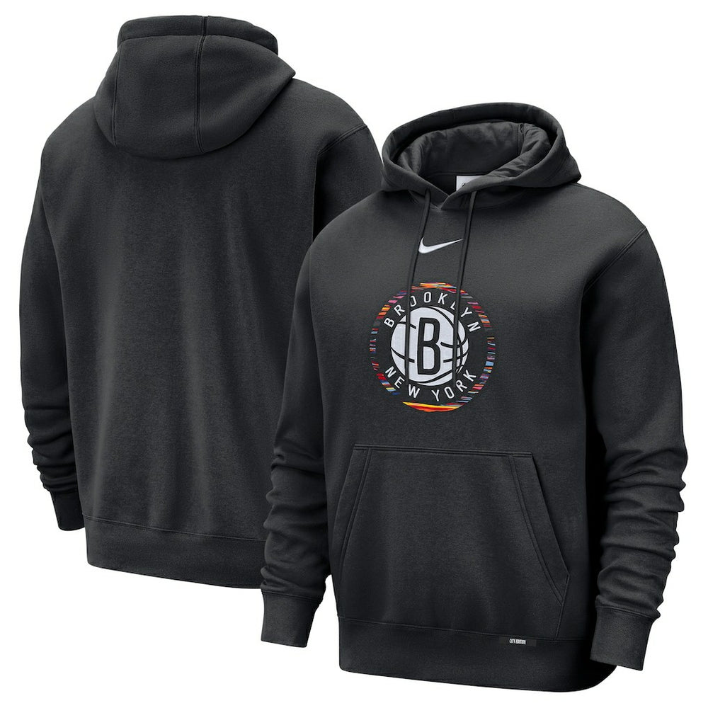 Black Brooklyn Nets 2025/26 City Edition Essential Logo Remix Hoodie | NBA