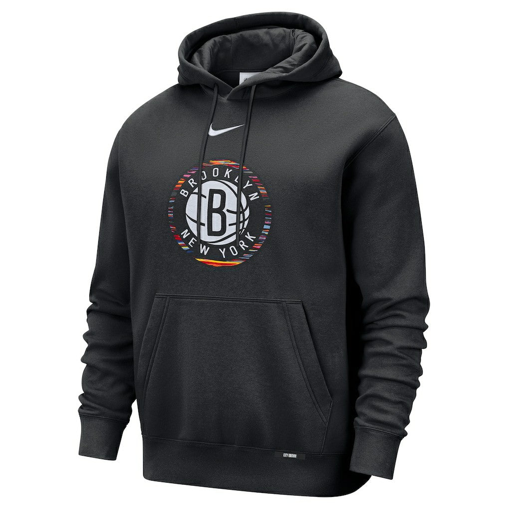 Black Brooklyn Nets 2025/26 City Edition Essential Logo Remix Hoodie | NBA
