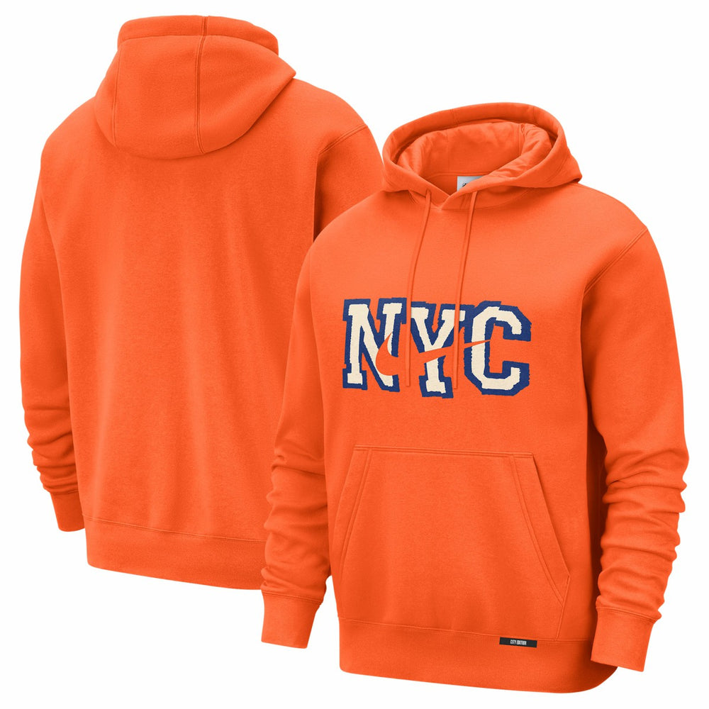 Orange New York Knicks 2025/26 City Edition Essential Logo Remix Hoodie | NBA