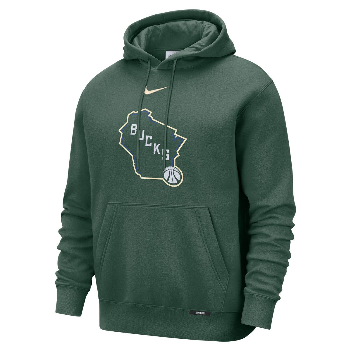Hunter Green Milwaukee Bucks 2025/26 City Edition Essential Logo Remix Hoodie | NBA