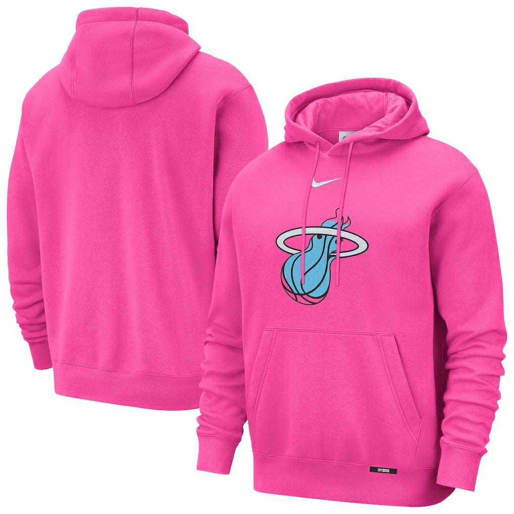Pink Miami Heat 2025/26 City Edition Essential Logo Remix Hoodie | NBA