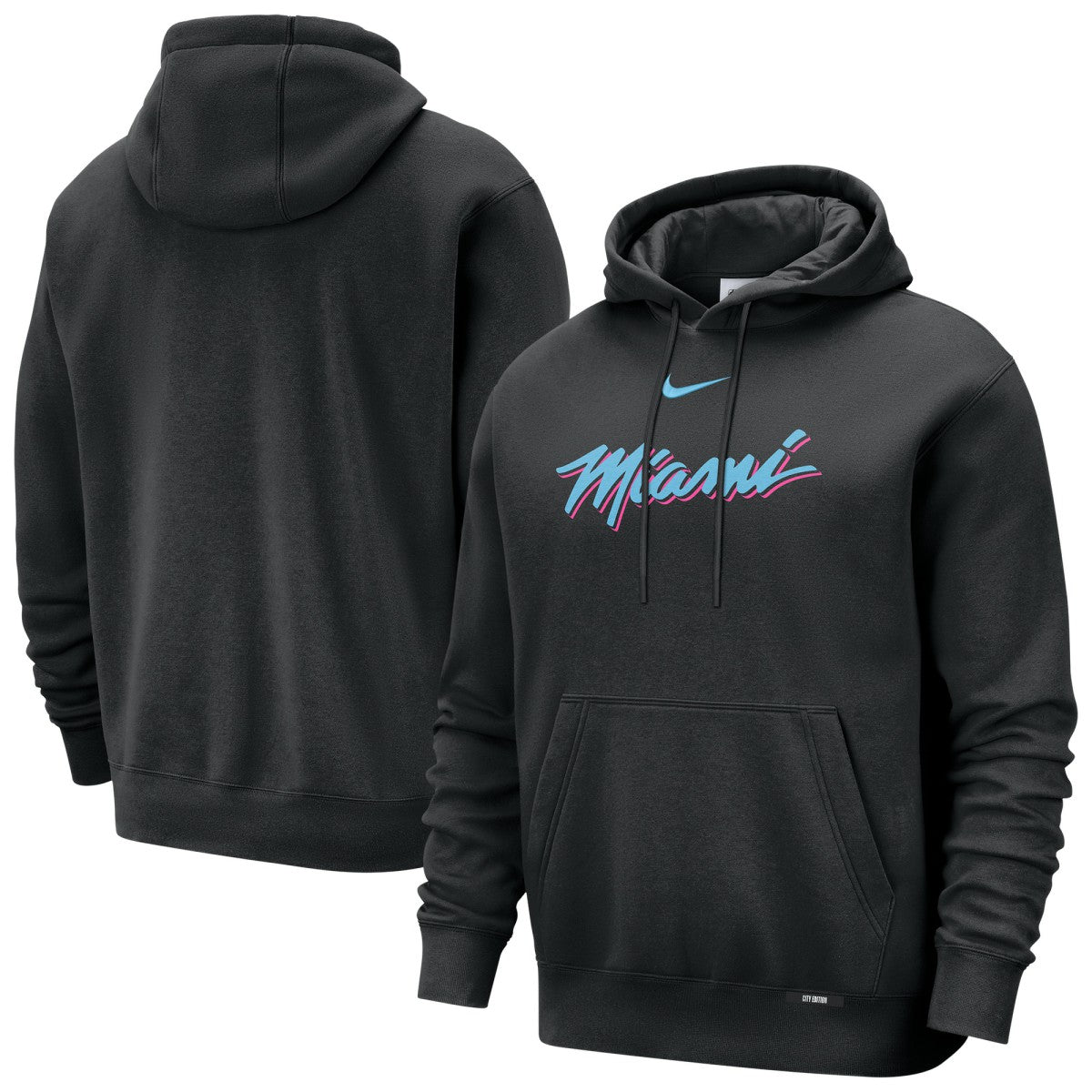 Black Miami Heat 2025/26 City Edition Essential Remix Club Hoodie | NBA