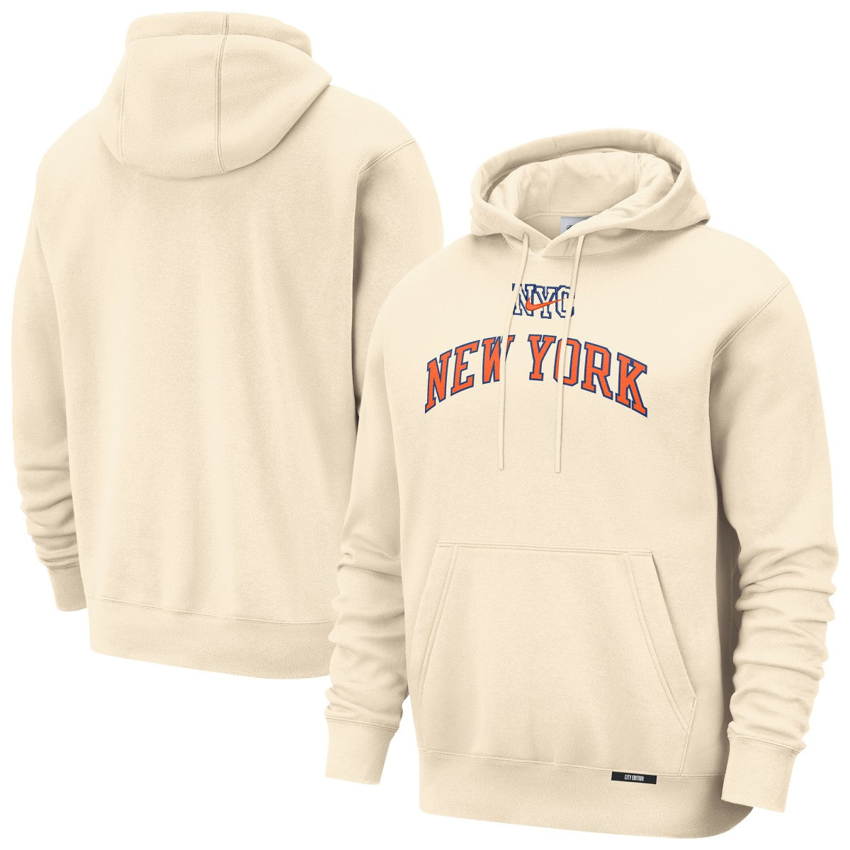 Natural New York Knicks 2025/26 City Edition Essential Remix Club Hoodie | NBA