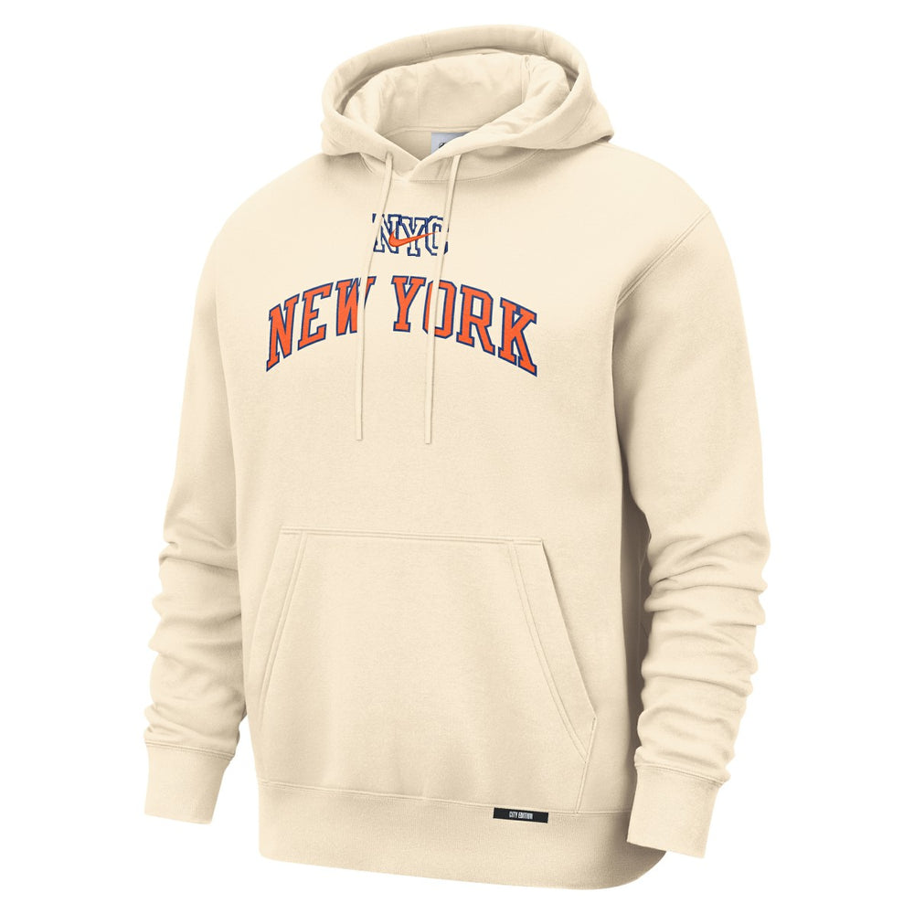 Natural New York Knicks 2025/26 City Edition Essential Remix Club Hoodie | NBA