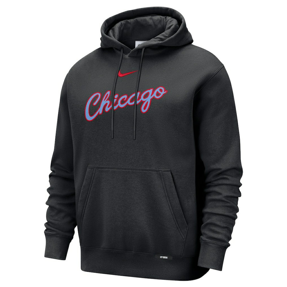 Black Chicago Bulls 2025/26 City Edition Essential Remix Club Hoodie sale | NBA