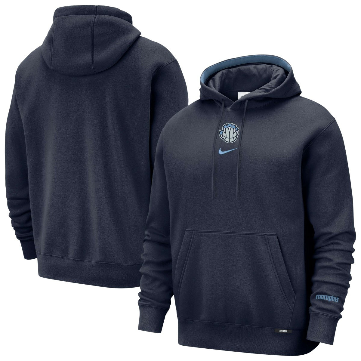 Navy Memphis Grizzlies 2025/26 City Edition Courtside Remix Premium Hoodie | NBA