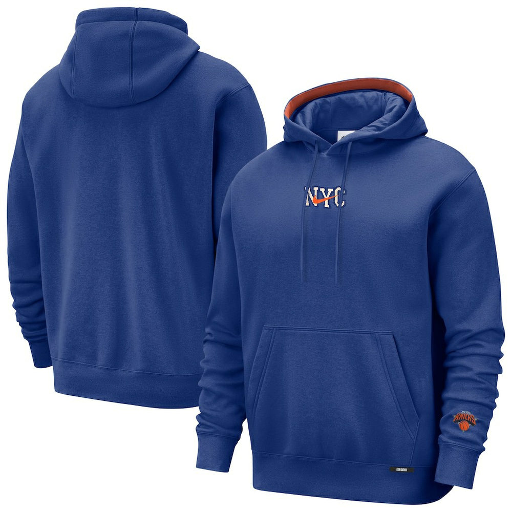 Blue New York Knicks 2025/26 City Edition Courtside Remix Premium Hoodie | NBA
