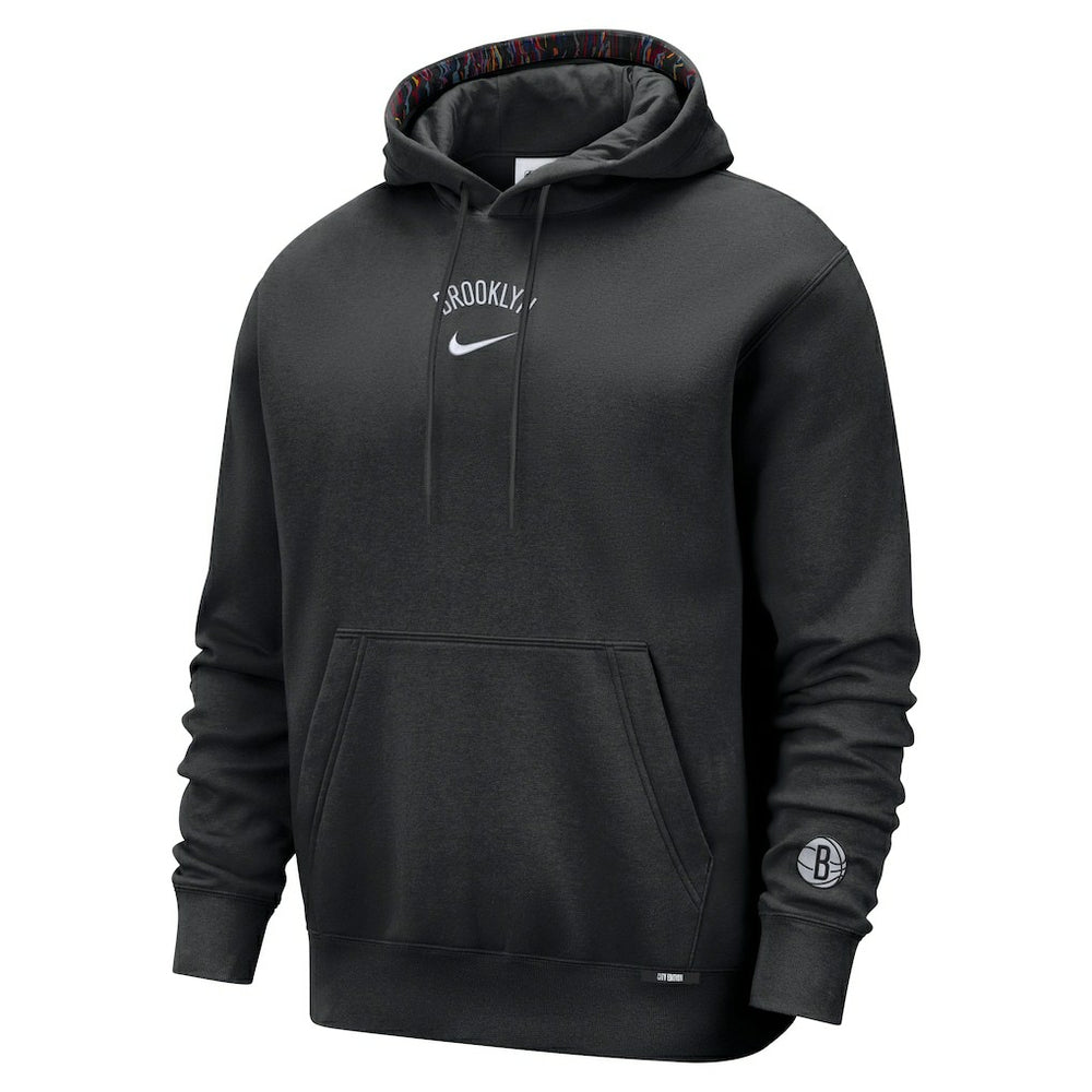 Black Brooklyn Nets 2025/26 City Edition Courtside Remix Premium Hoodie | NBA