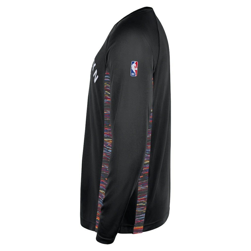 Black Brooklyn Nets 2025/26 City Edition Authentic Pregame Dri-FIT Long Sleeve Shooting T-Shirt | NBA