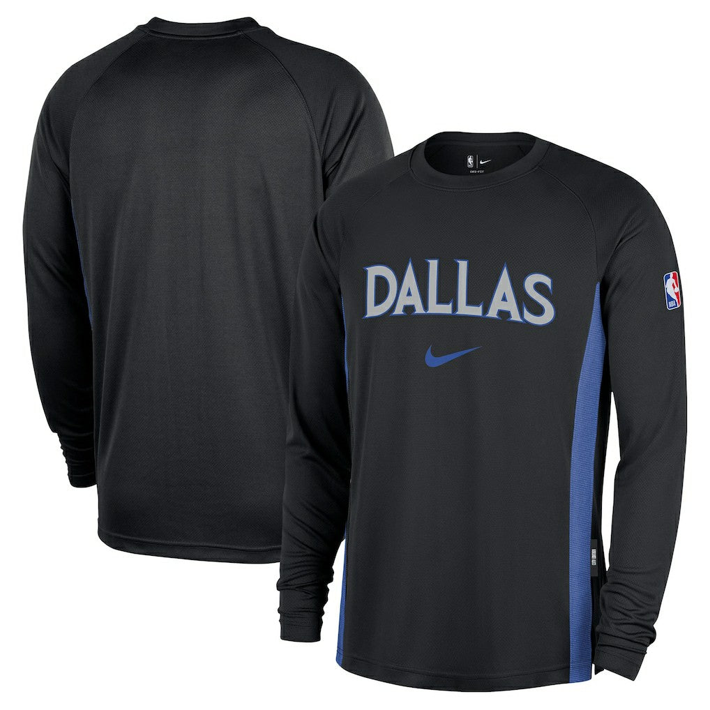 Black Dallas Mavericks 2025/26 City Edition Authentic Pregame Dri-FIT Long Sleeve Shooting T-Shirt sale | NBA