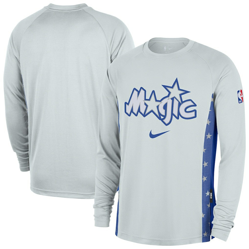 Silver Orlando Magic 2025/26 City Edition Authentic Pregame Dri-FIT Long Sleeve Shooting T-Shirt | NBA