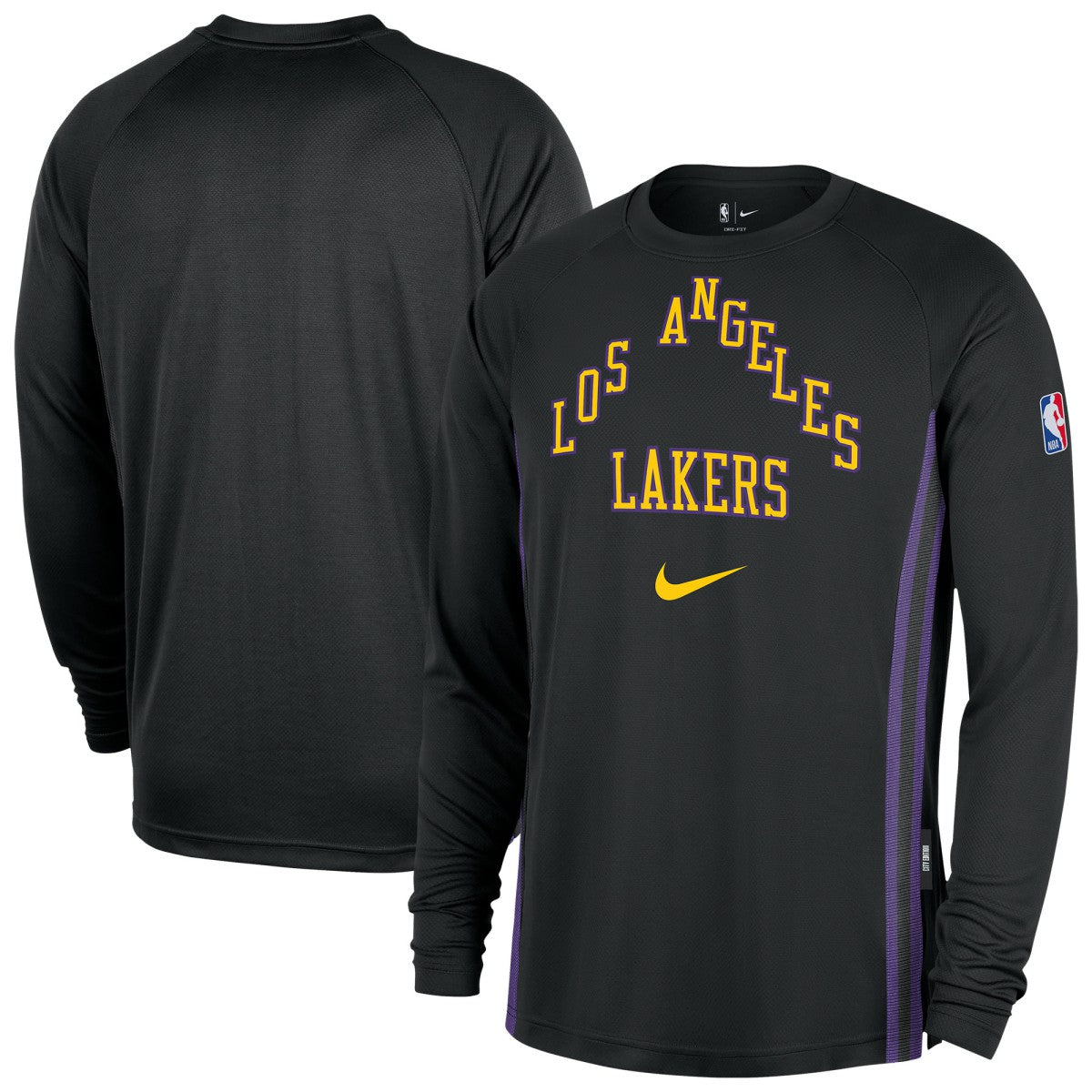 Black Los Angeles Lakers 2025/26 City Edition Authentic Pregame Dri-FIT Long Sleeve Shooting T-Shirt | NBA