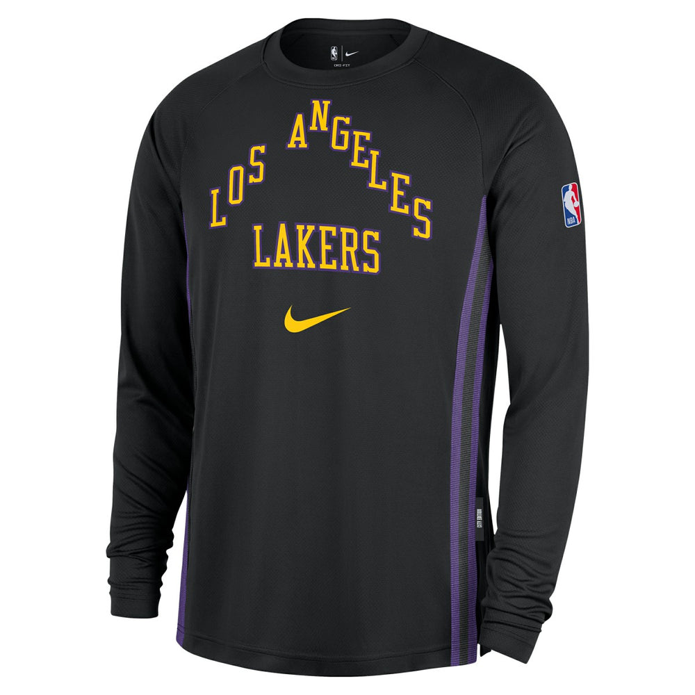 Black Los Angeles Lakers 2025/26 City Edition Authentic Pregame Dri-FIT Long Sleeve Shooting T-Shirt | NBA