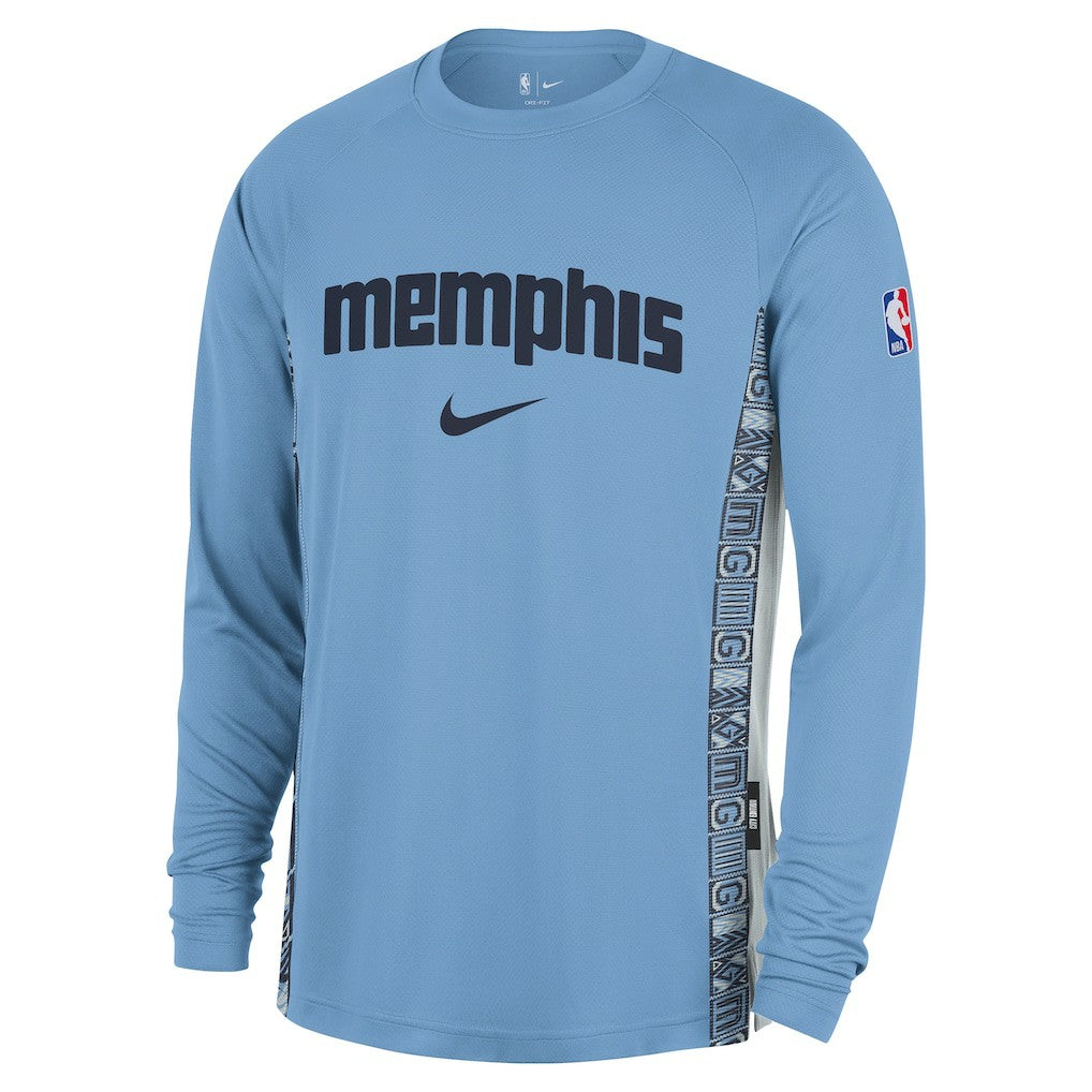 Light Blue Memphis Grizzlies 2025/26 City Edition Authentic Pregame Dri-FIT Long Sleeve Shooting T-Shirt | NBA