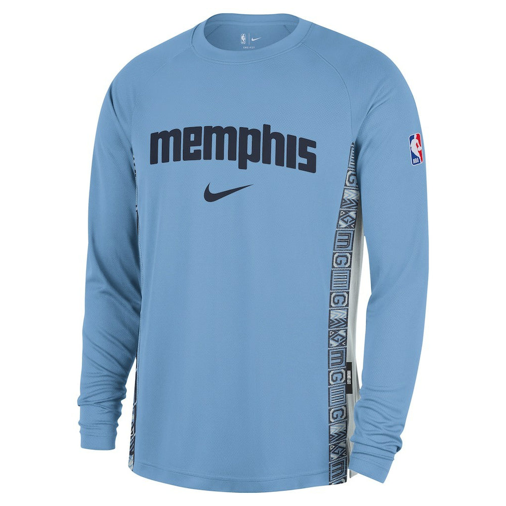 Light Blue Memphis Grizzlies 2025/26 City Edition Authentic Pregame Dri-FIT Long Sleeve Shooting T-Shirt | NBA