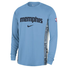 Light Blue Memphis Grizzlies 2025/26 City Edition Authentic Pregame Dri-FIT Long Sleeve Shooting T-Shirt | NBA