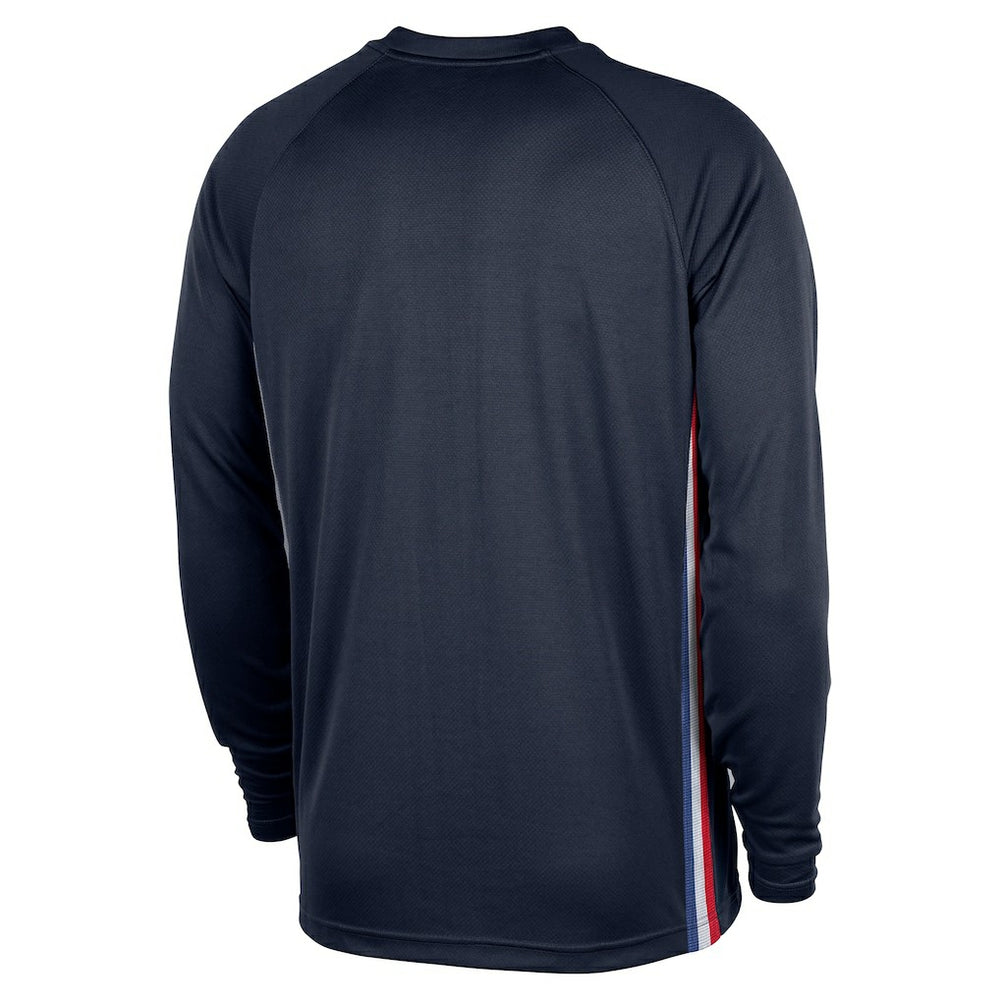 Navy Philadelphia 76ers 2025/26 City Edition Authentic Pregame Dri-FIT Long Sleeve Shooting T-Shirt | NBA