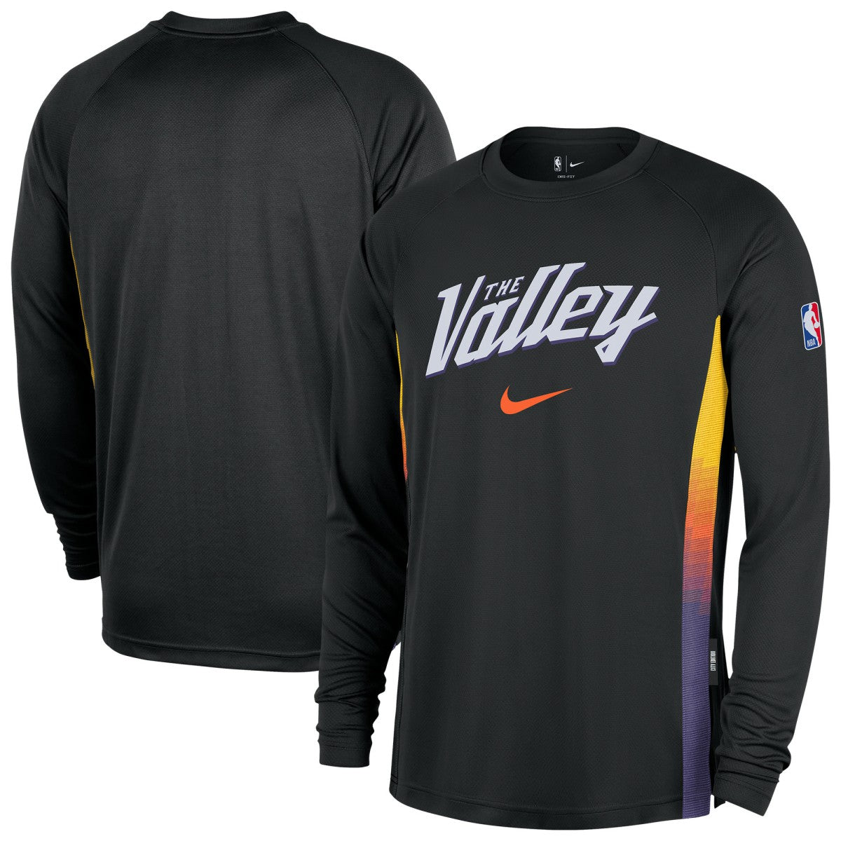 Black Phoenix Suns 2025/26 City Edition Authentic Pregame Dri-FIT Long Sleeve Shooting T-Shirt | NBA
