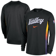 Black Phoenix Suns 2025/26 City Edition Authentic Pregame Dri-FIT Long Sleeve Shooting T-Shirt | NBA