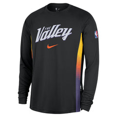 Black Phoenix Suns 2025/26 City Edition Authentic Pregame Dri-FIT Long Sleeve Shooting T-Shirt | NBA