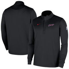 Black Chicago Bulls 2025/26 City Edition Remix Authentic Coaches Dri-FIT Half-Zip Top | NBA