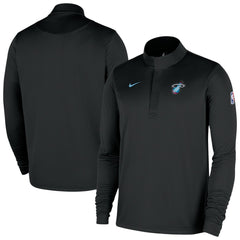 Black Miami Heat 2025/26 City Edition Remix Authentic Coaches Dri-FIT Half-Zip Top | NBA