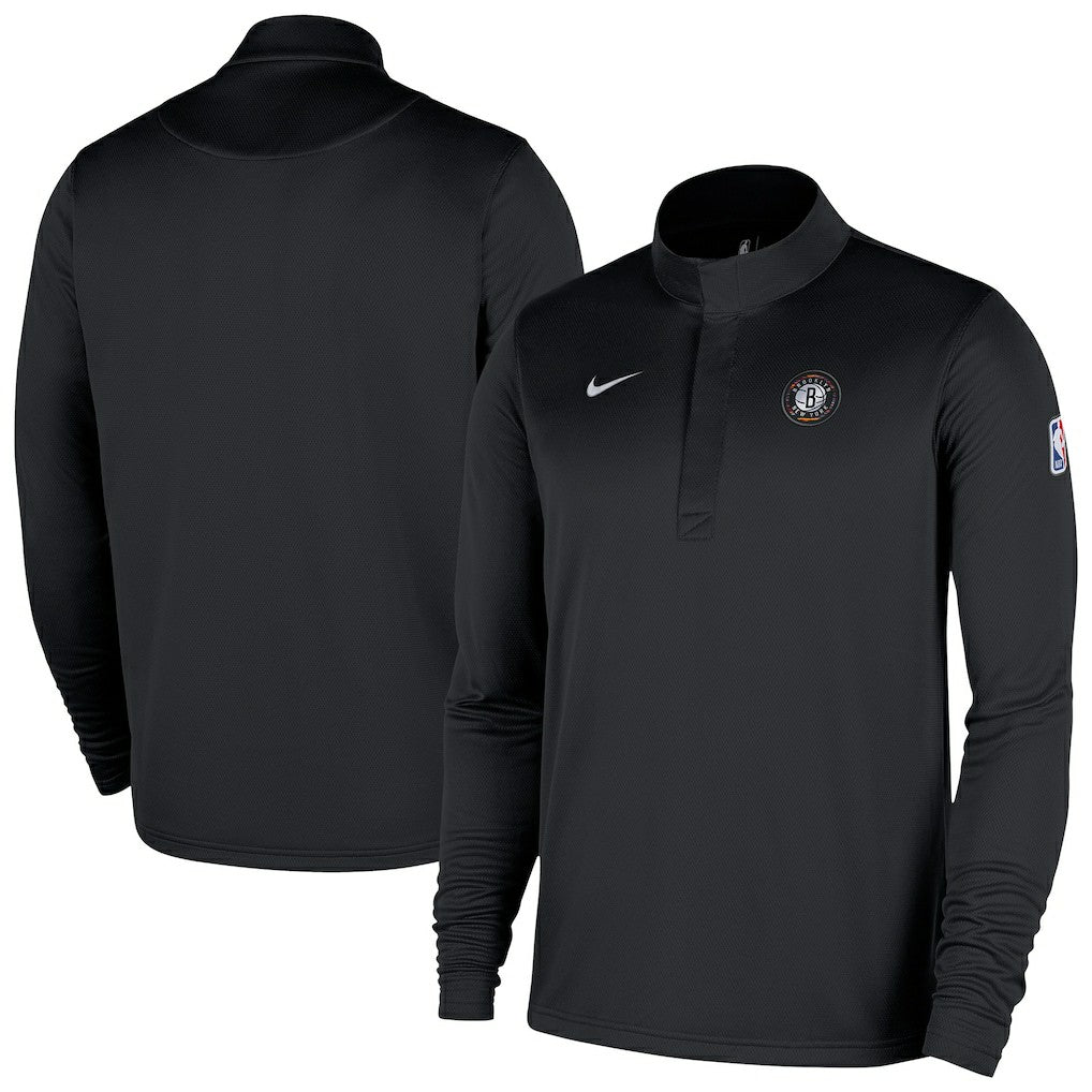 Black Brooklyn Nets 2025/26 City Edition Remix Authentic Coaches Dri-FIT Half-Zip Top | NBA