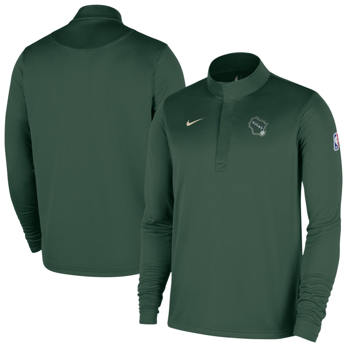 Hunter Green Milwaukee Bucks 2025/26 City Edition Remix Authentic Coaches Dri-FIT Half-Zip Top | NBA