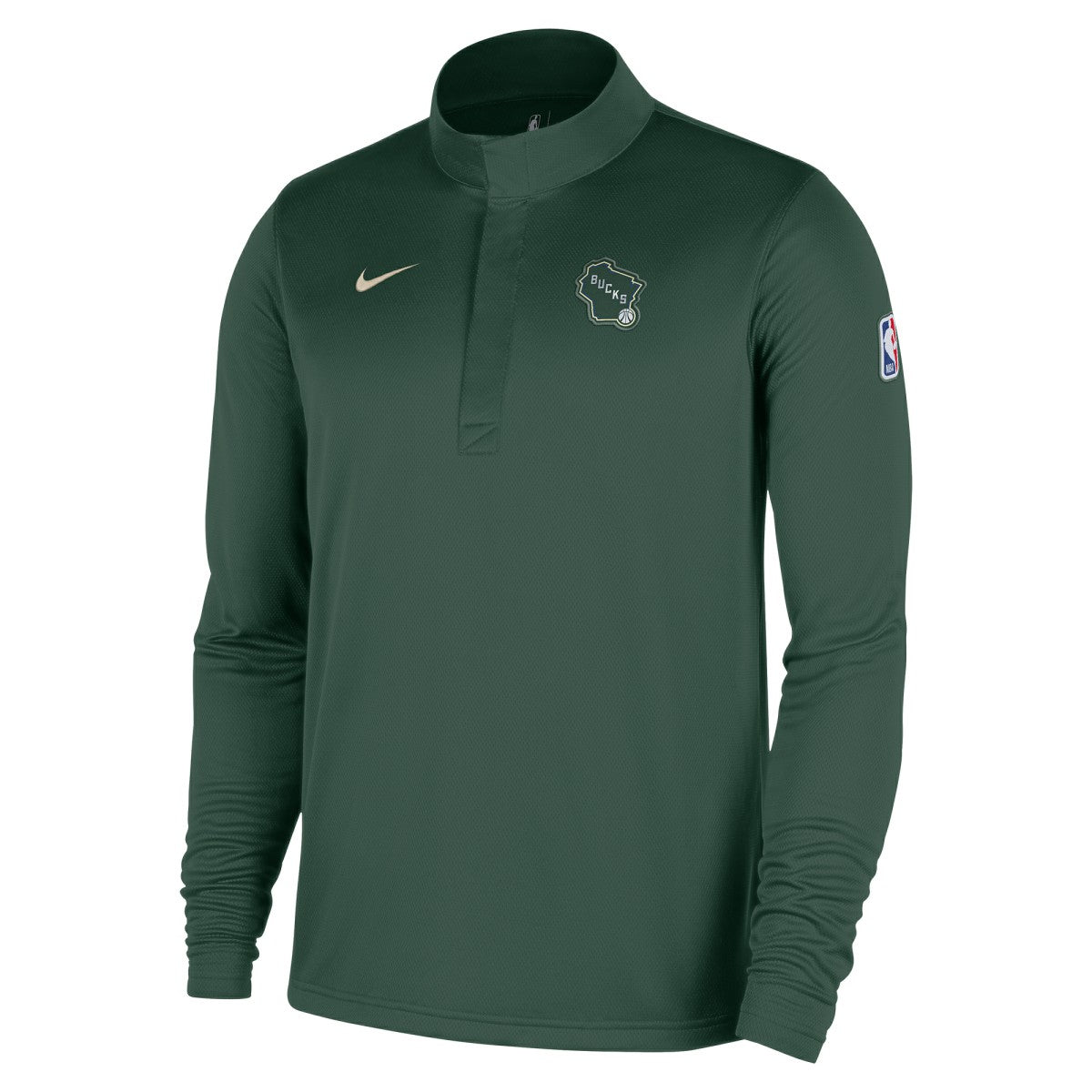 Hunter Green Milwaukee Bucks 2025/26 City Edition Remix Authentic Coaches Dri-FIT Half-Zip Top | NBA