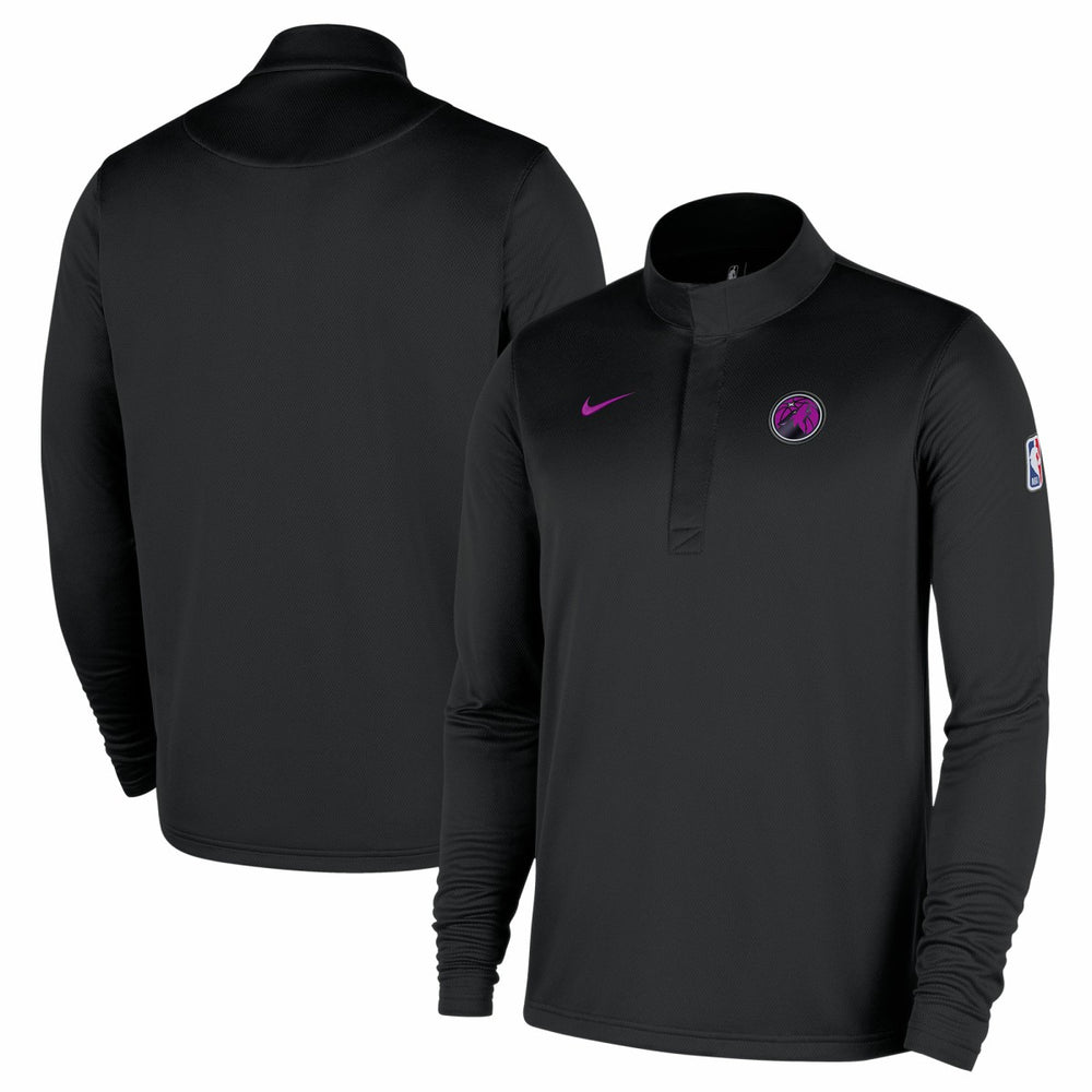 Black Minnesota Timberwolves 2025/26 City Edition Remix Authentic Coaches Dri-FIT Half-Zip Pullover | NBA