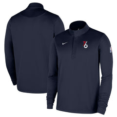 Navy Philadelphia 76ers 2025/26 City Edition Remix Authentic Coaches Dri-FIT Half-Zip Pullover | NBA