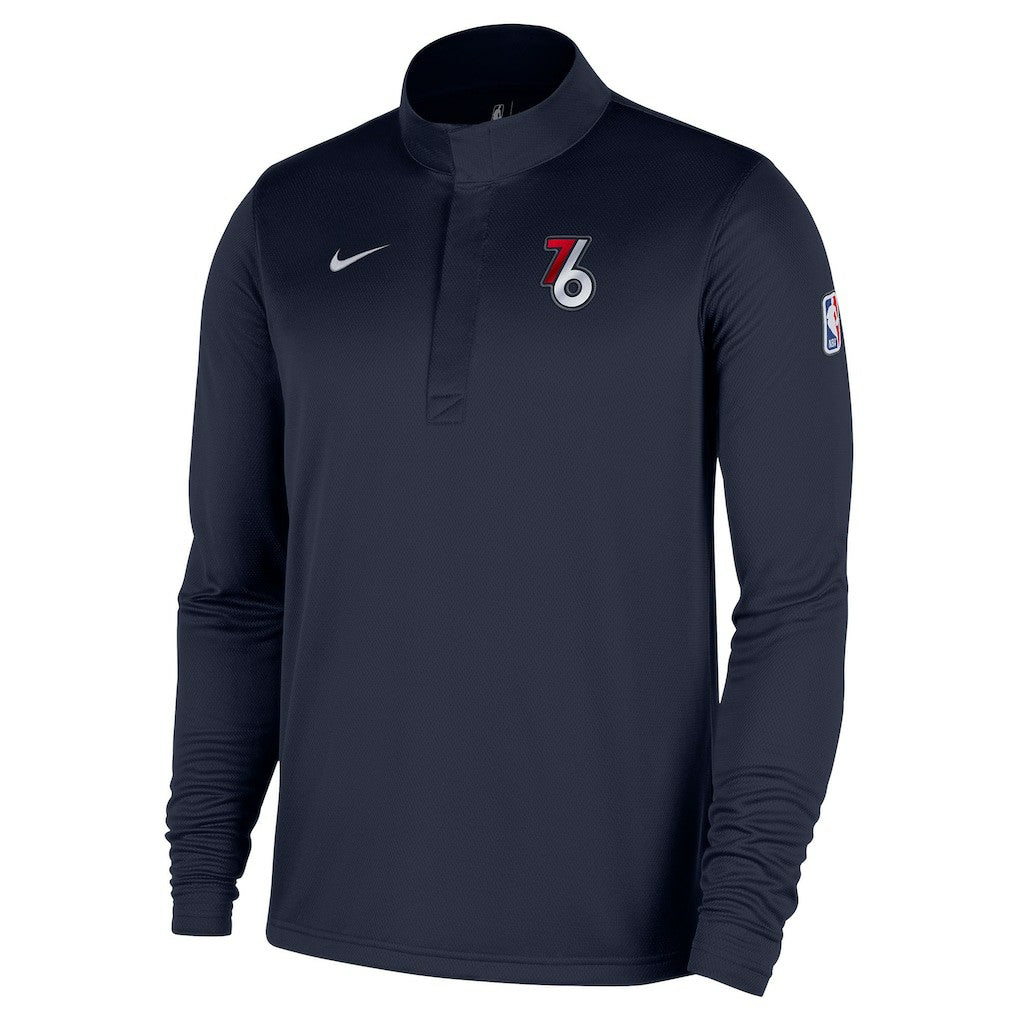 Navy Philadelphia 76ers 2025/26 City Edition Remix Authentic Coaches Dri-FIT Half-Zip Pullover | NBA