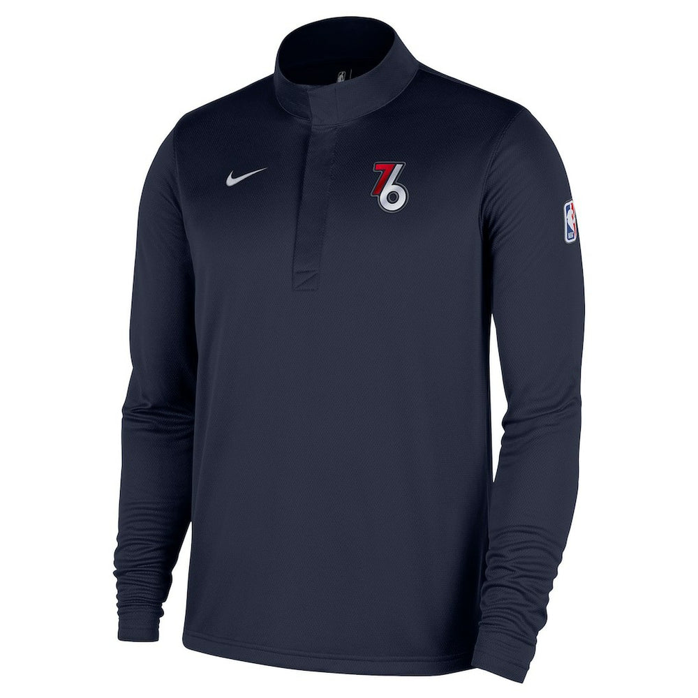 Navy Philadelphia 76ers 2025/26 City Edition Remix Authentic Coaches Dri-FIT Half-Zip Pullover | NBA