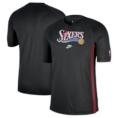 Black Philadelphia 76ers Classic Edition Hardwood Classics Authentic Game Shooting T-Shirt | NBA
