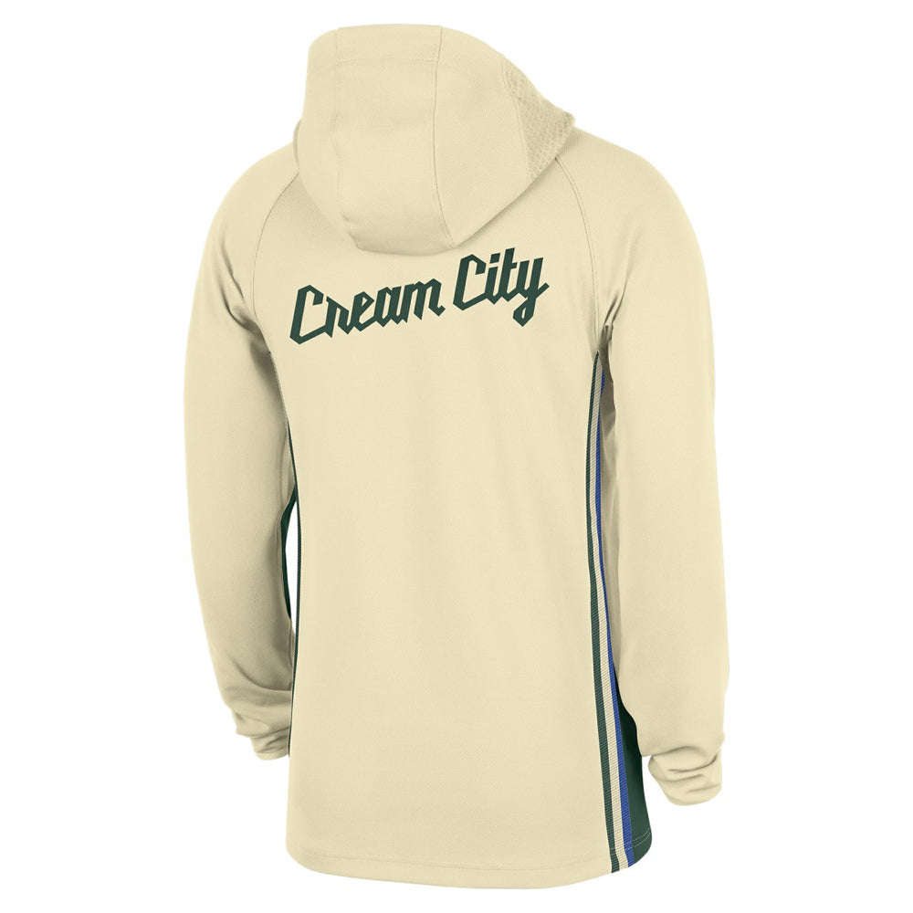 White Milwaukee Bucks 2025/26 City Edition Remix Authentic On-Court Quarter-Zip Dri-FIT Hooded Jacket | NBA