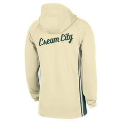 White Milwaukee Bucks 2025/26 City Edition Remix Authentic On-Court Quarter-Zip Dri-FIT Hooded Jacket | NBA