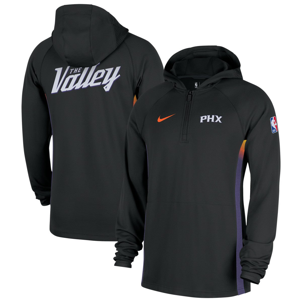 Black Phoenix Suns 2025/26 City Edition Remix Authentic On-Court Quarter-Zip Dri-FIT Hooded Jacket | NBA