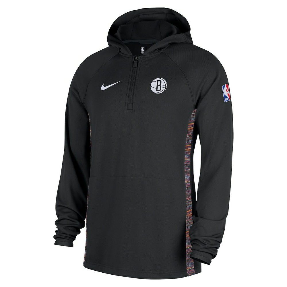 Black Brooklyn Nets 2025/26 City Edition Remix Authentic On-Court Quarter-Zip Dri-FIT Hooded Jacket | NBA