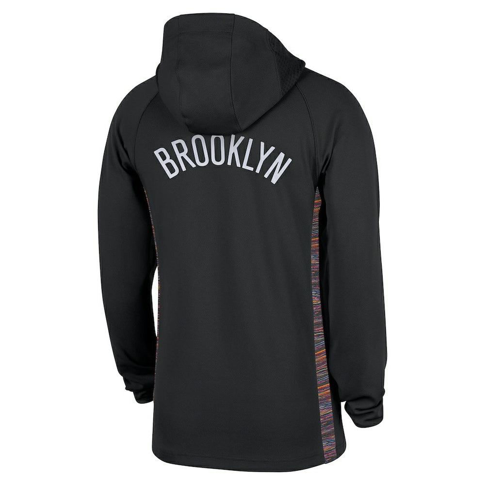 Black Brooklyn Nets 2025/26 City Edition Remix Authentic On-Court Quarter-Zip Dri-FIT Hooded Jacket | NBA