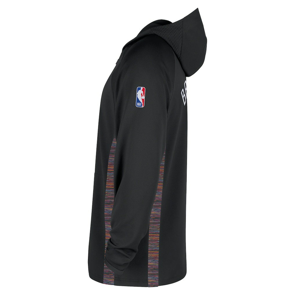 Black Brooklyn Nets 2025/26 City Edition Remix Authentic On-Court Quarter-Zip Dri-FIT Hooded Jacket | NBA