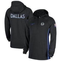 Black Dallas Mavericks 2025/26 City Edition Remix Authentic On-Court Quarter-Zip Dri-FIT Hooded Jacket sale | NBA
