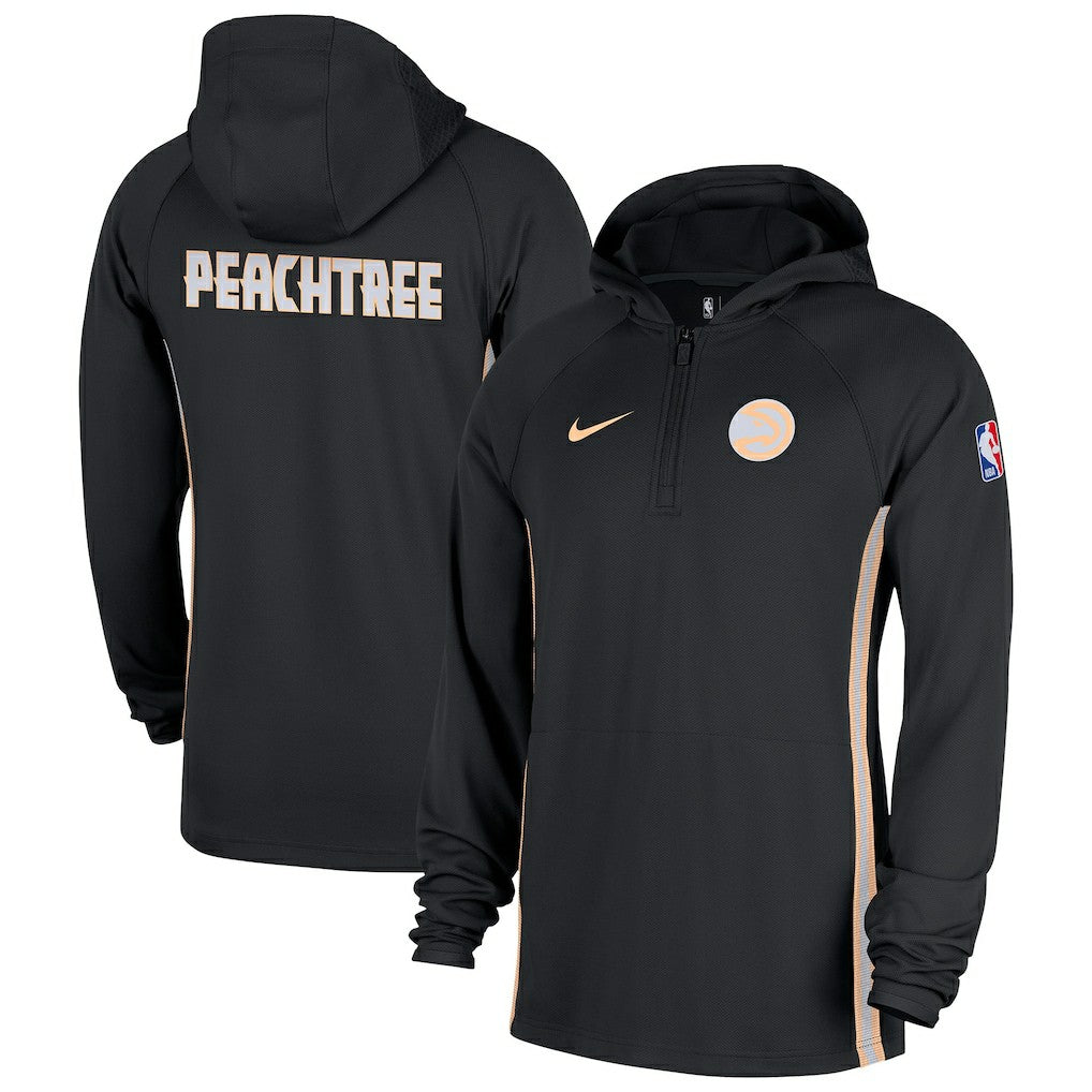 Black Atlanta Hawks 2025/26 City Edition Remix Authentic On-Court Quarter-Zip Dri-FIT Hooded Jacket | NBA