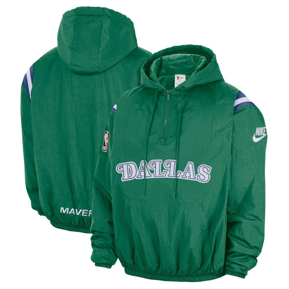 Green Dallas Mavericks Hardwood Classics Therma-FIT Half-Zip Hooded Windbreaker sale | NBA