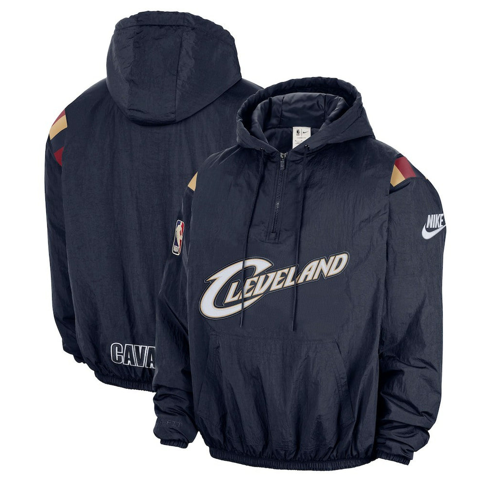 Navy Cleveland Cavaliers Hardwood Classics Therma-FIT Half-Zip Hooded Windbreaker sale | NBA