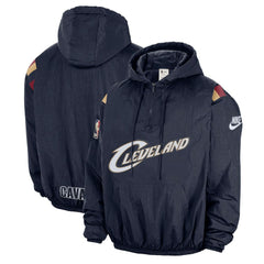 Navy Cleveland Cavaliers Hardwood Classics Therma-FIT Half-Zip Hooded Windbreaker sale | NBA