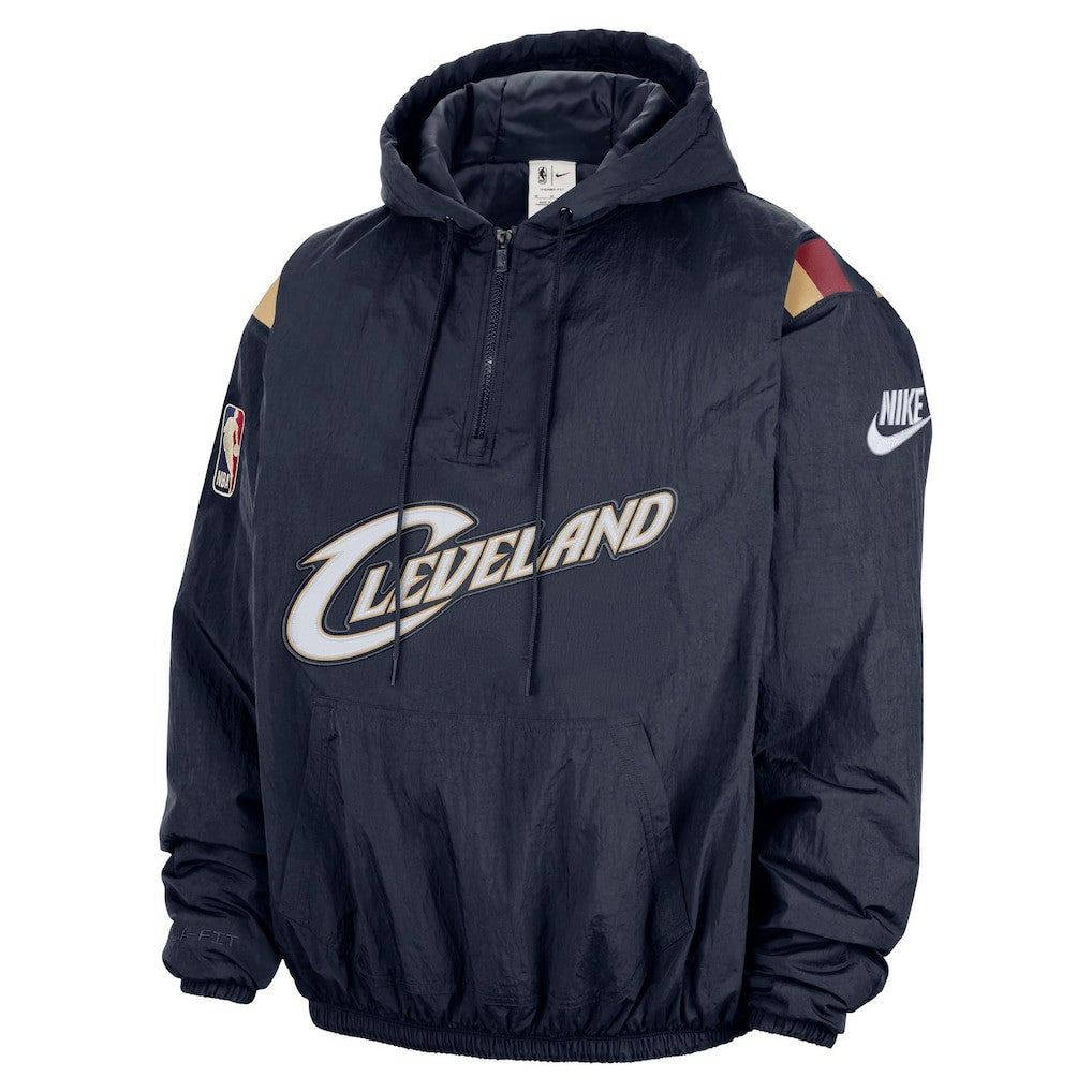Navy Cleveland Cavaliers Hardwood Classics Therma-FIT Half-Zip Hooded Windbreaker sale | NBA